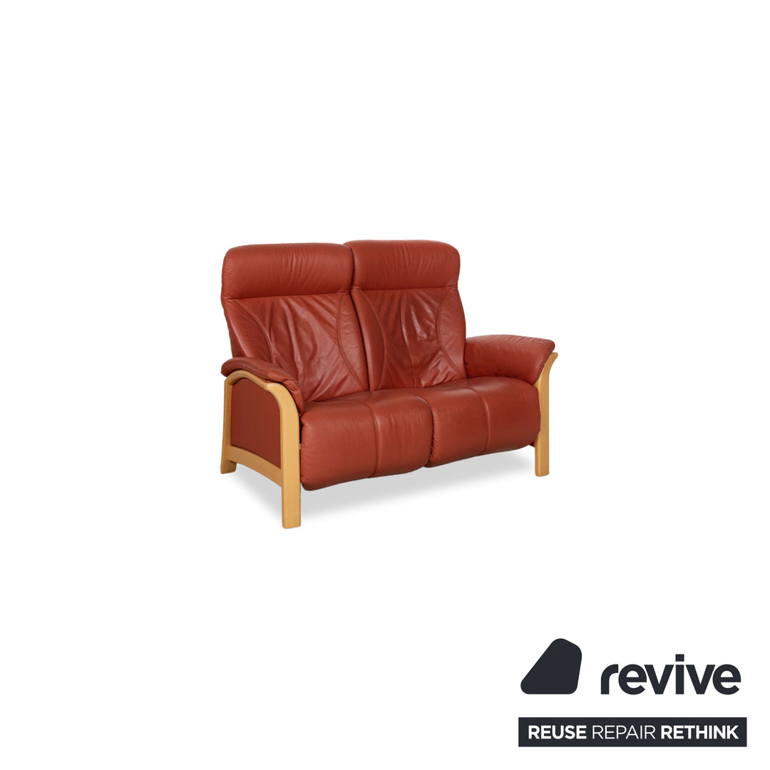 Himolla Cumuly Leather Three-Seater Two-Seater Armchair Brown Brown-Red Sofa Couch Manual Function