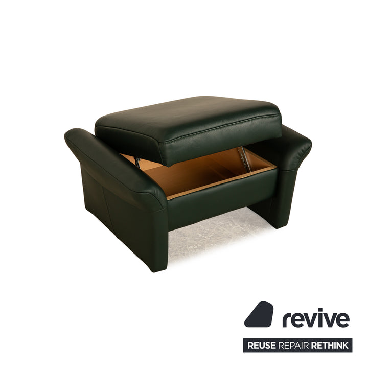 Himolla Cumuly Leather Stool Green Dark Green Storage Compartment