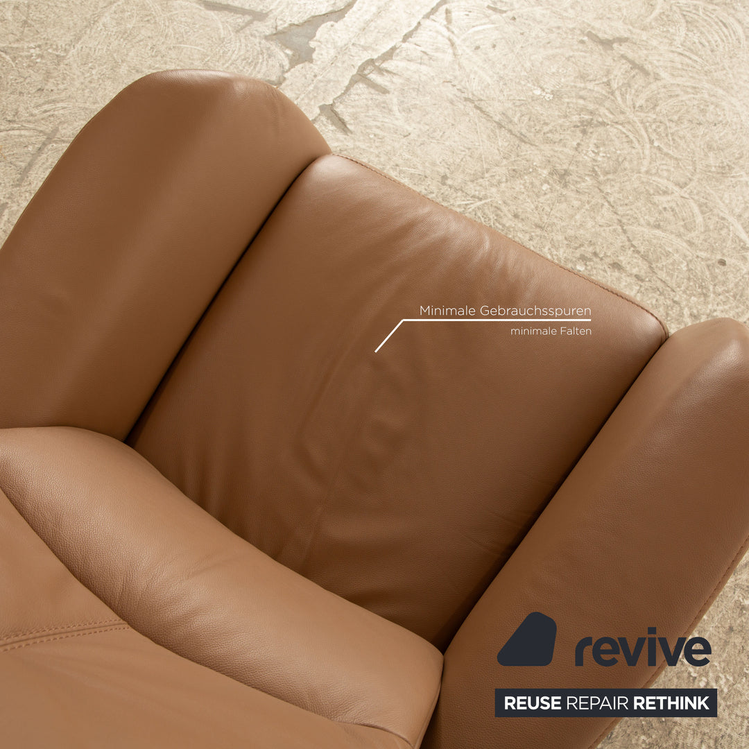 Fauteuil en cuir Himolla Cumuly marron