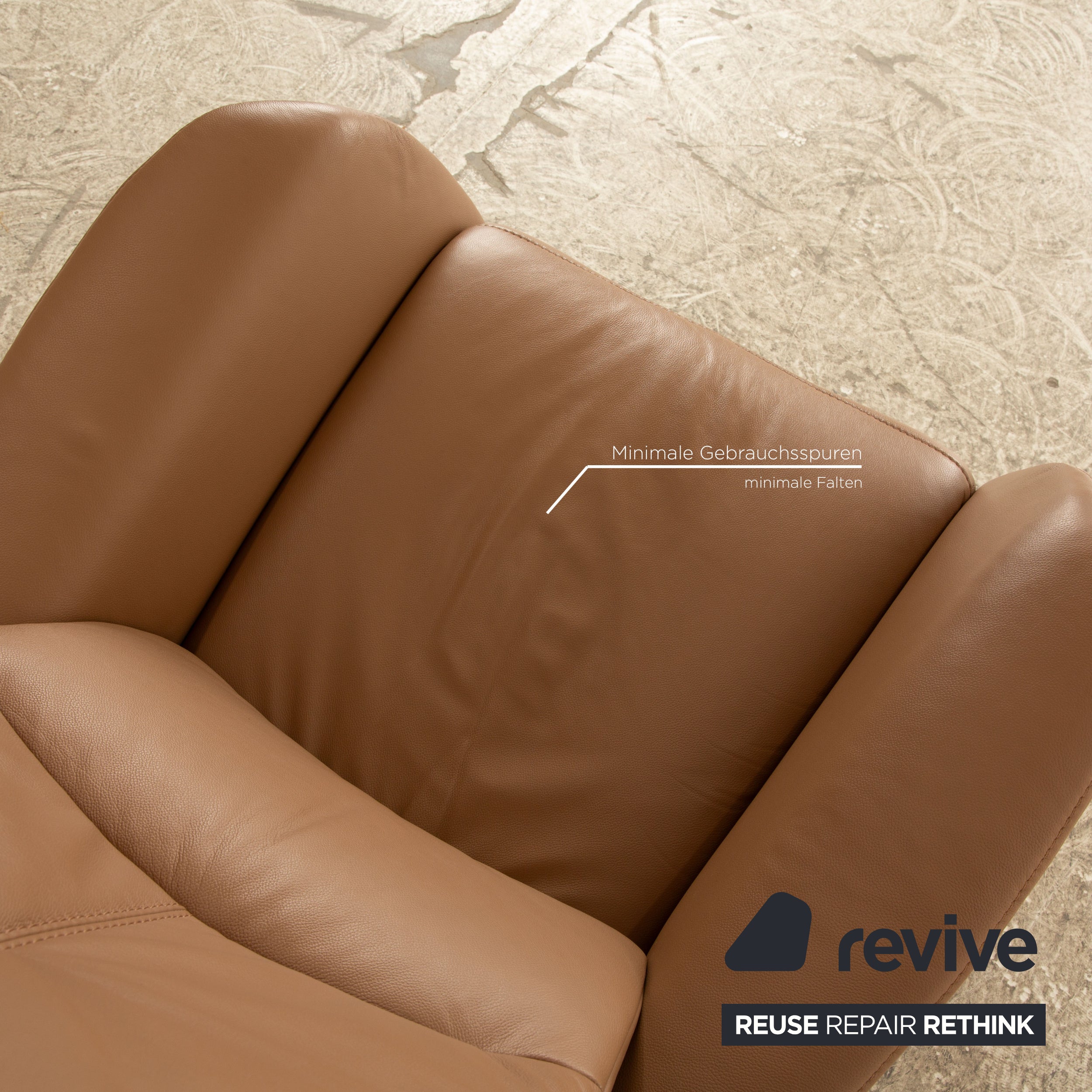 Fauteuil en cuir Himolla Cumuly marron
