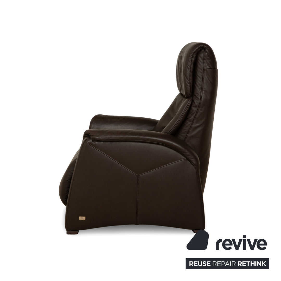 Himolla Cumuly leather armchair brown dark brown manual function reclining function