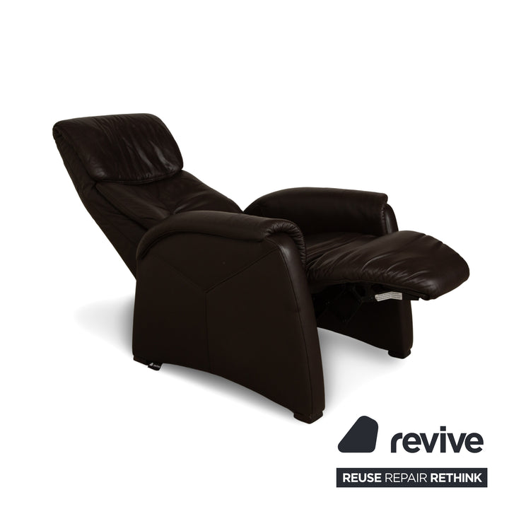 Himolla Cumuly leather armchair brown dark brown manual function reclining function