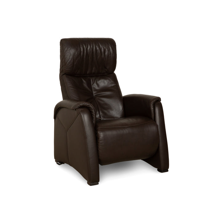 Himolla Cumuly leather armchair brown dark brown manual function reclining function