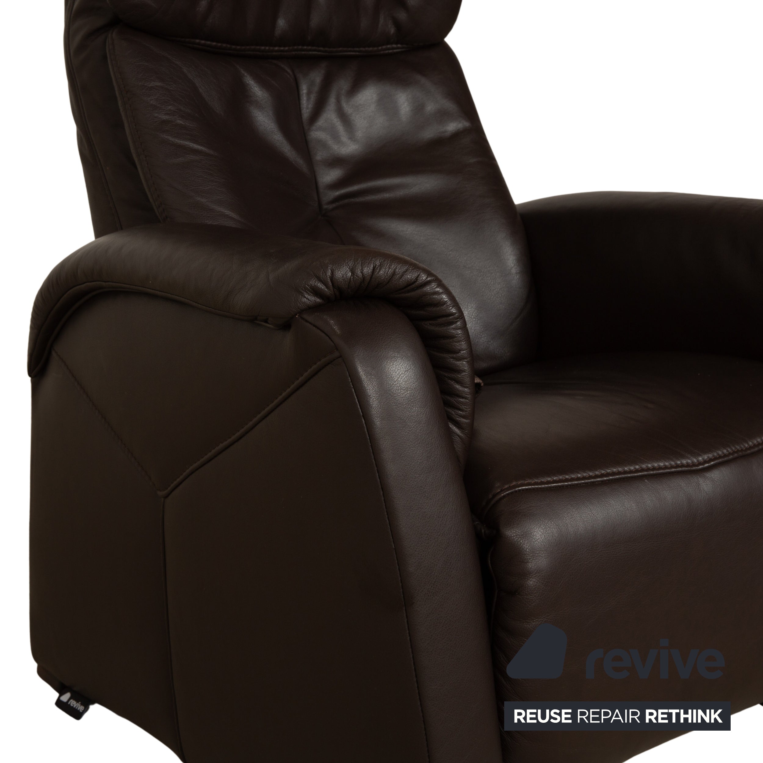 Fauteuil en cuir Himolla Cumuly marron foncé fonction manuelle fonction inclinable