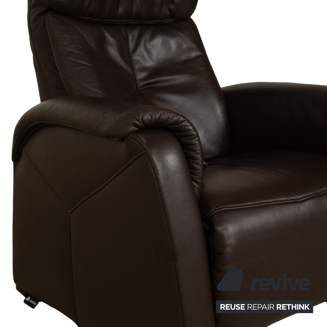 Himolla Cumuly leather armchair brown dark brown manual function reclining function