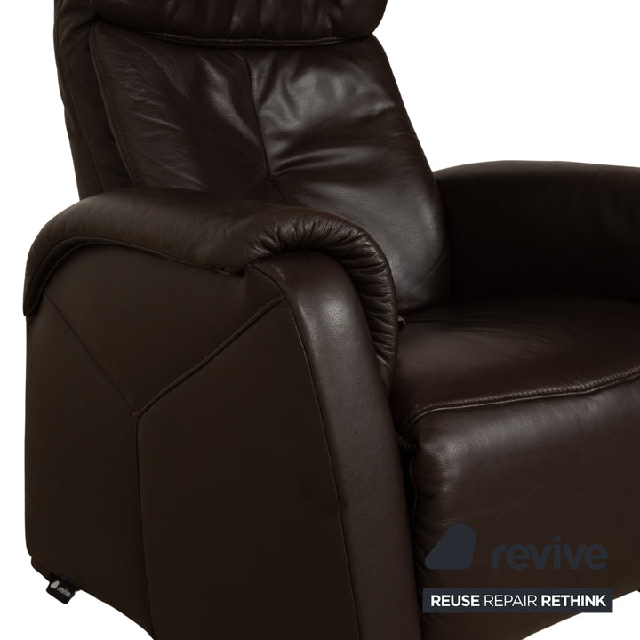 Himolla Cumuly leather armchair brown dark brown manual function reclining function