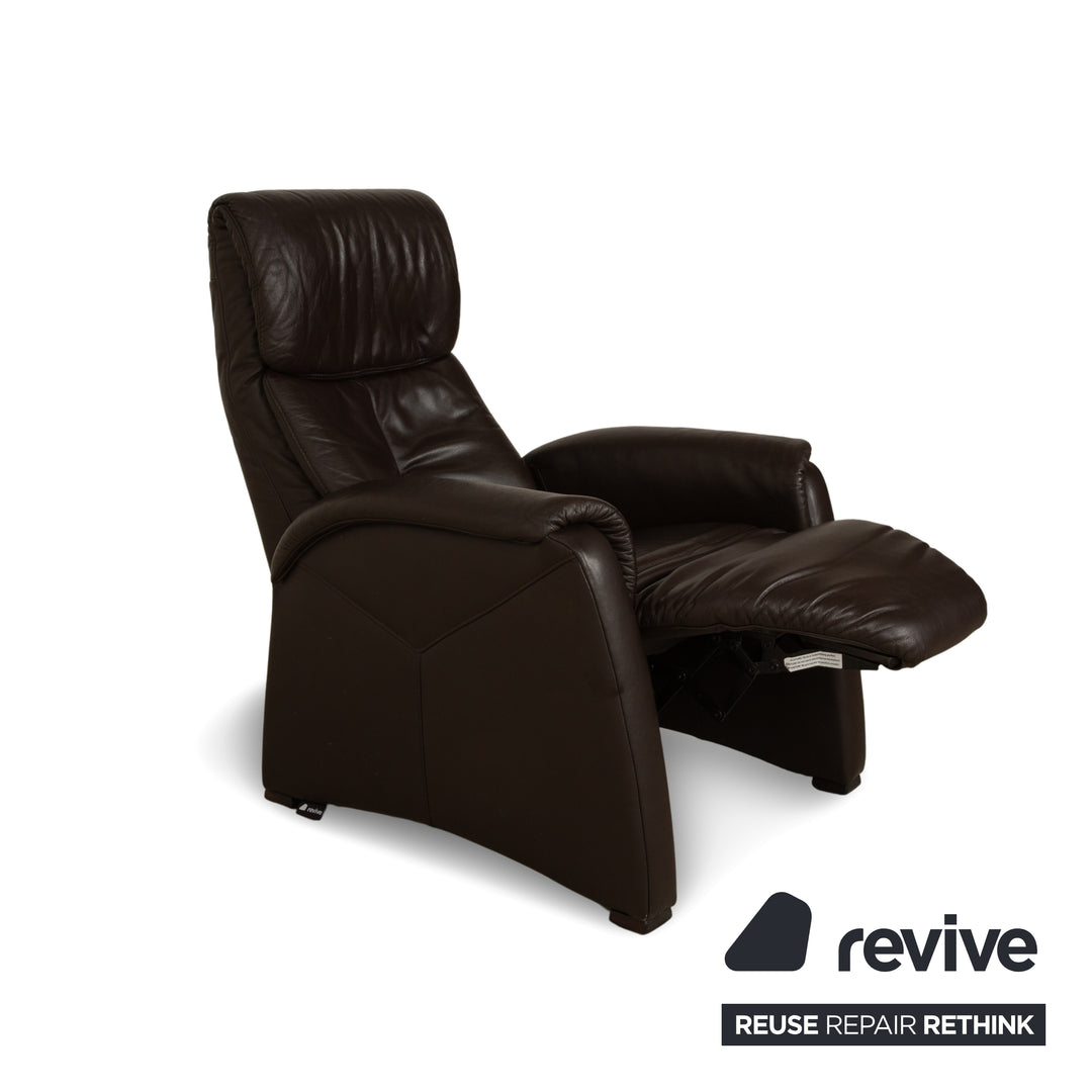 Himolla Cumuly leather armchair brown dark brown manual function reclining function