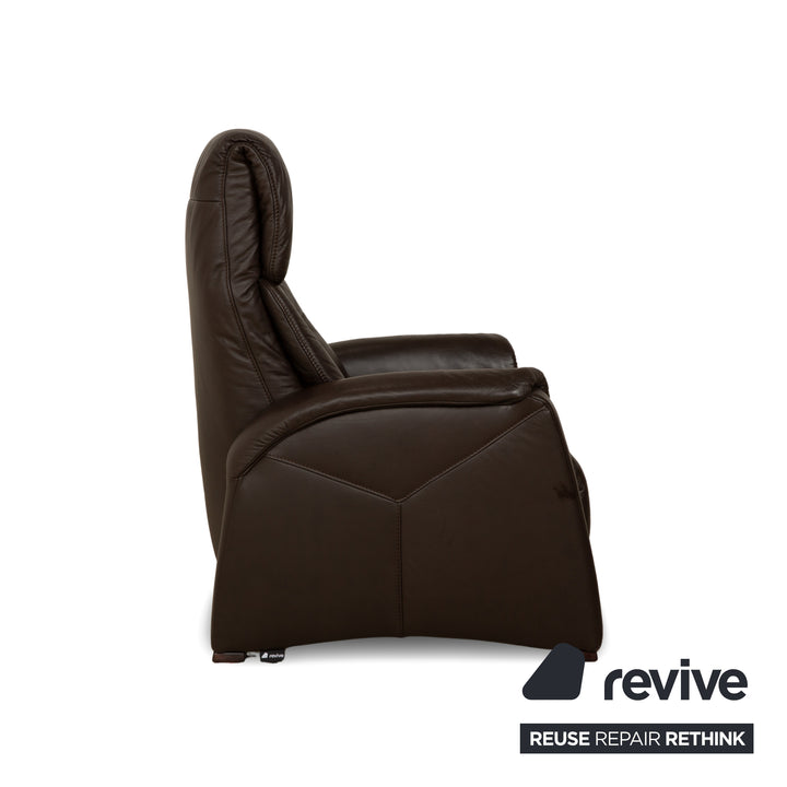 Himolla Cumuly leather armchair brown dark brown manual function reclining function