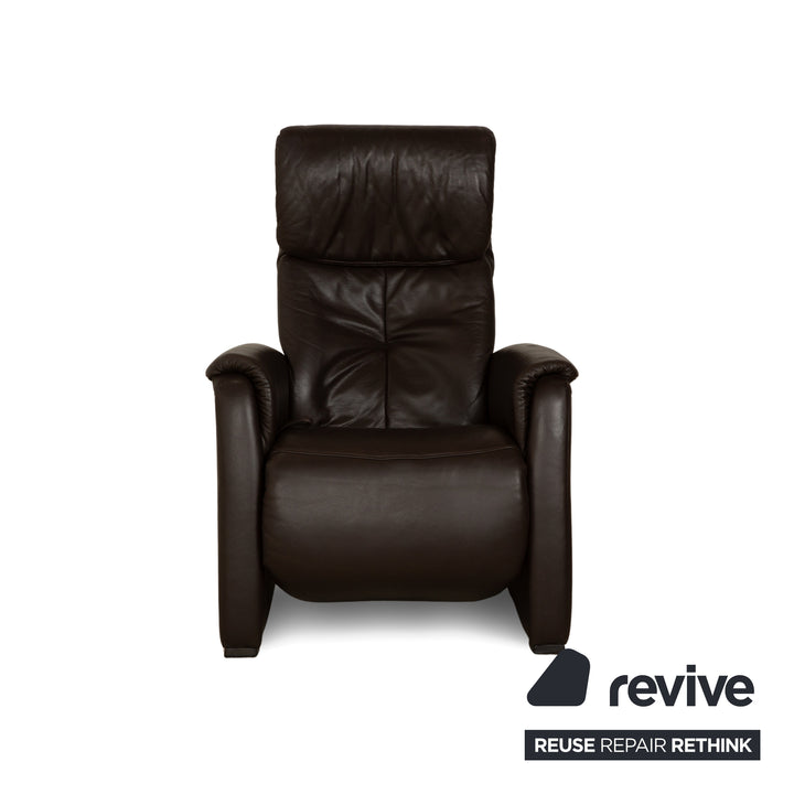 Himolla Cumuly leather armchair brown dark brown manual function reclining function