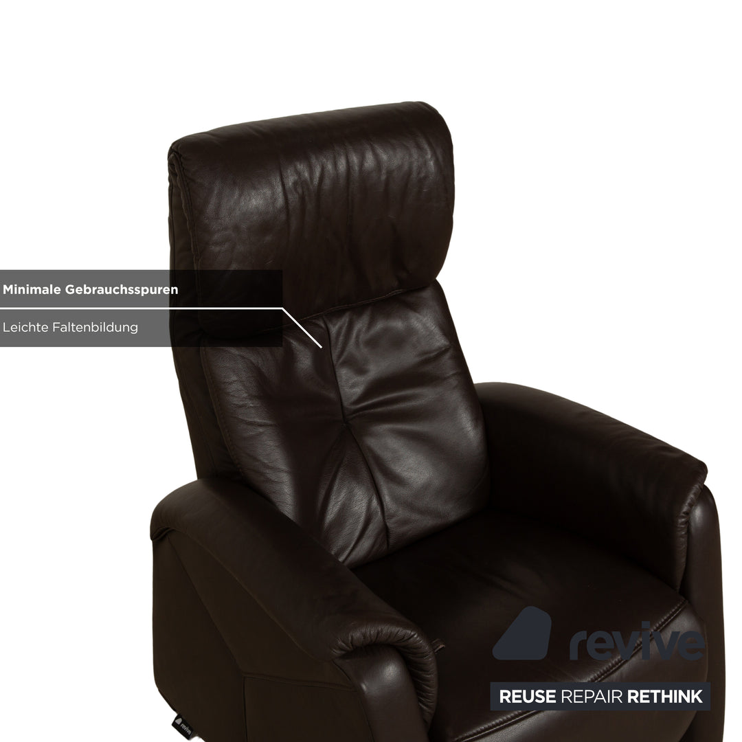 Himolla Cumuly leather armchair brown dark brown manual function reclining function