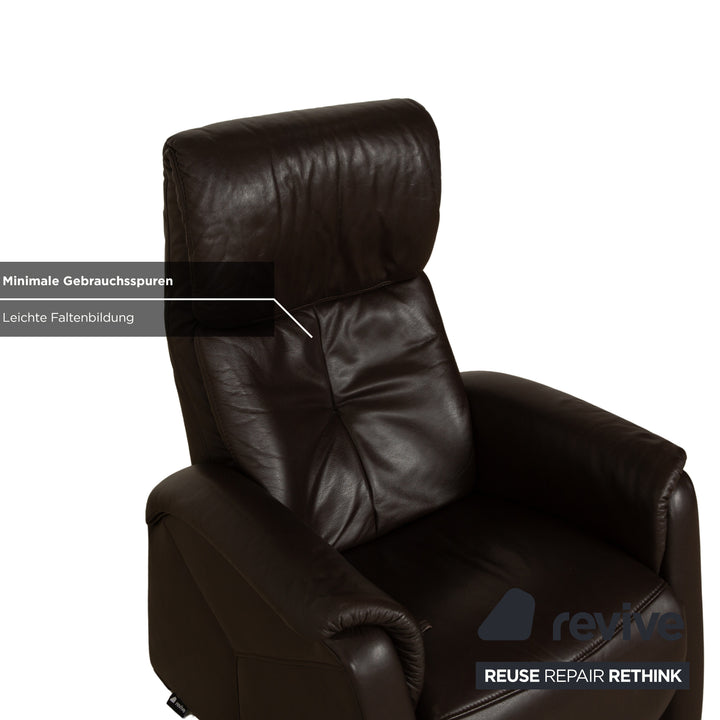 Himolla Cumuly leather armchair brown dark brown manual function reclining function