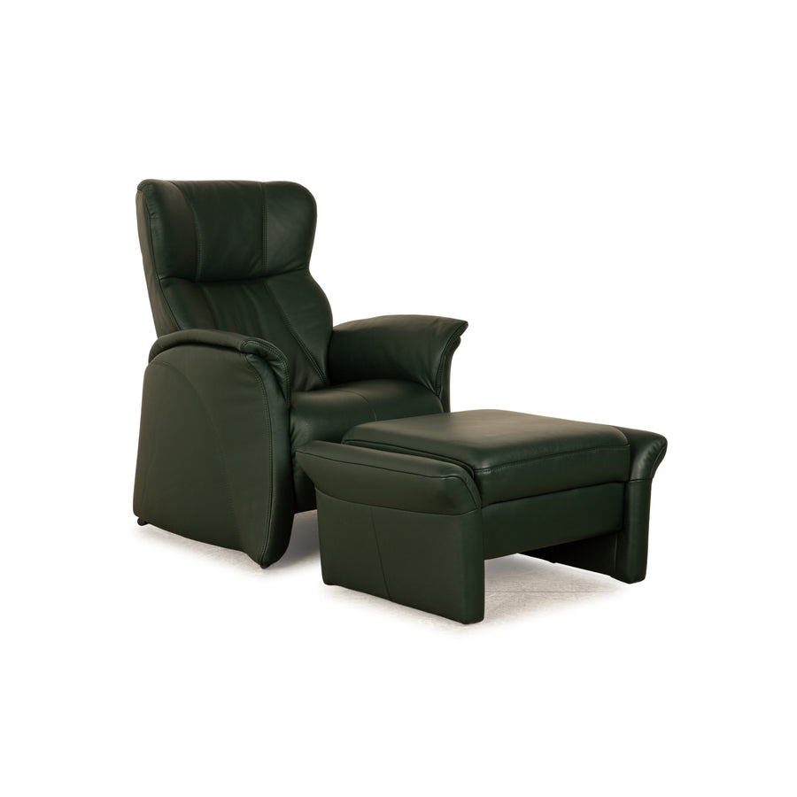 Himolla Cumuly Leather Armchair Set Green Dark Green Armchair Stool Couch