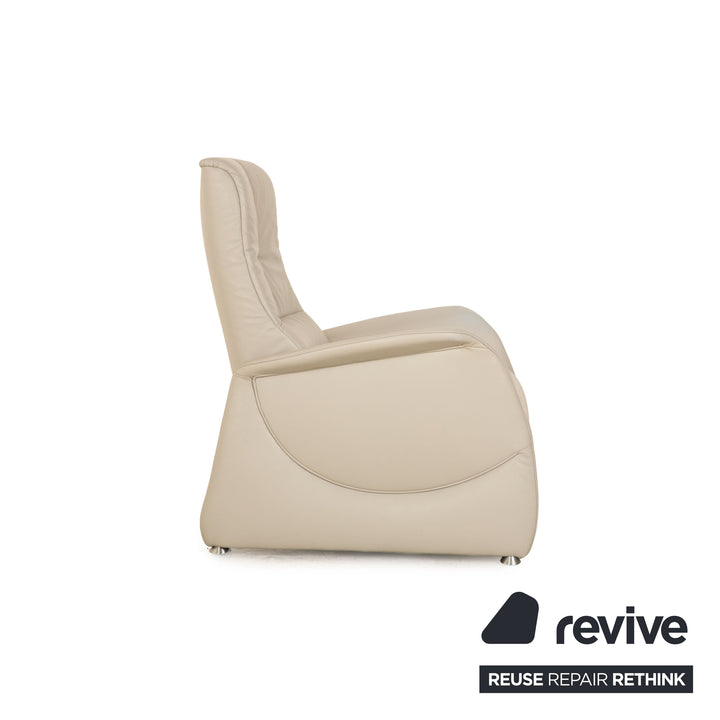 Himolla Cumuly leather armchair light gray manual function