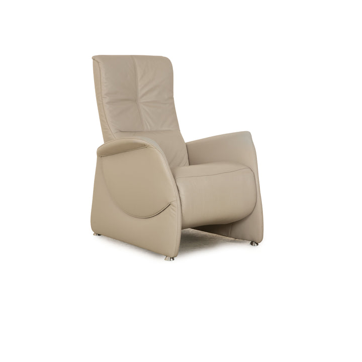 Himolla Cumuly leather armchair light gray manual function