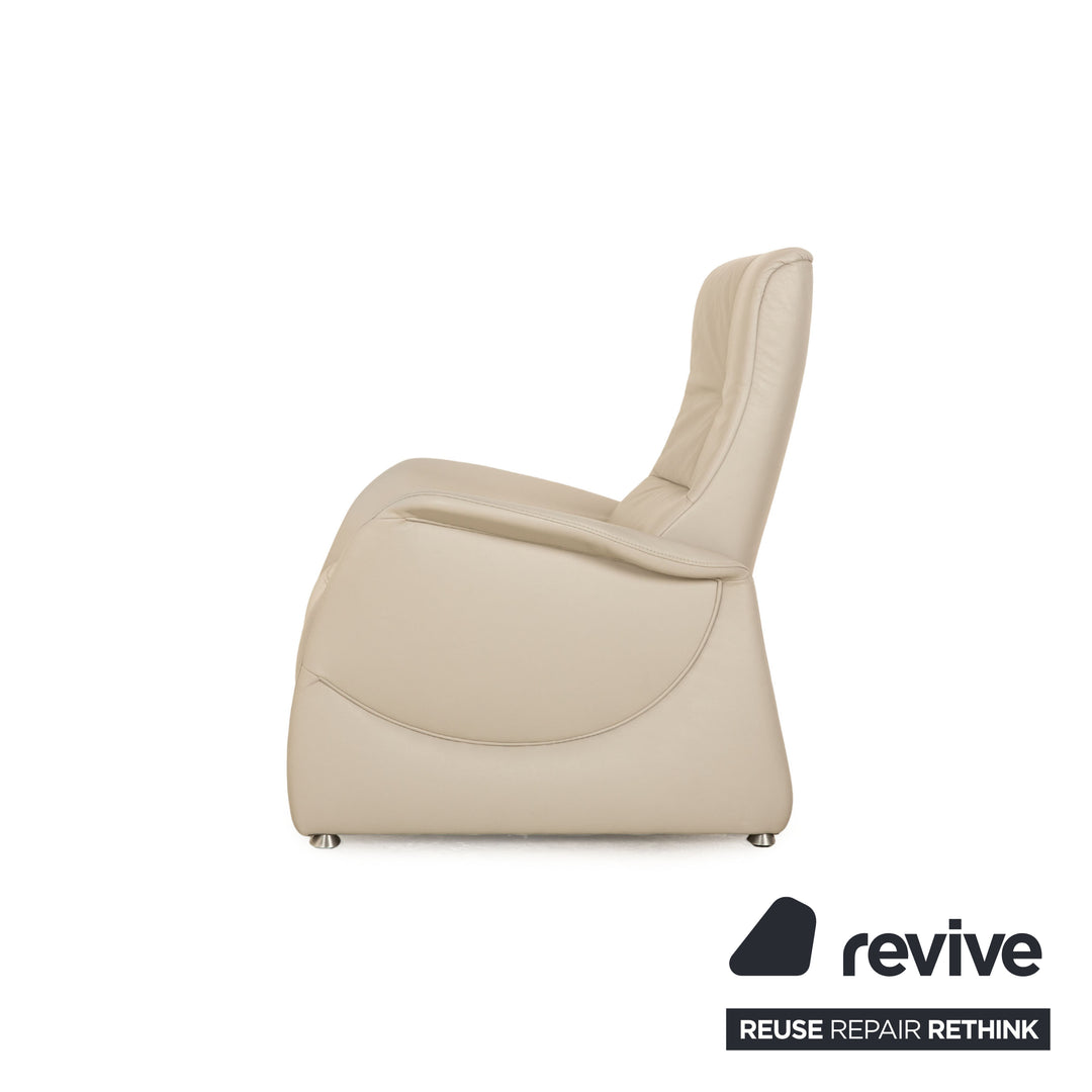 Himolla Cumuly leather armchair light gray manual function