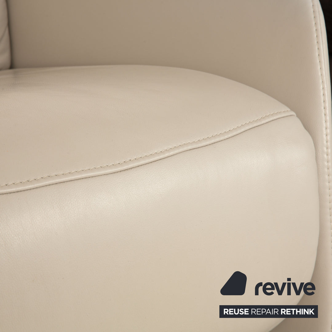 Himolla Cumuly leather armchair light gray manual function