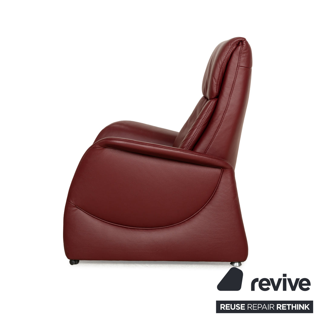 Himolla Cumuly leather armchair red manual function relaxation function