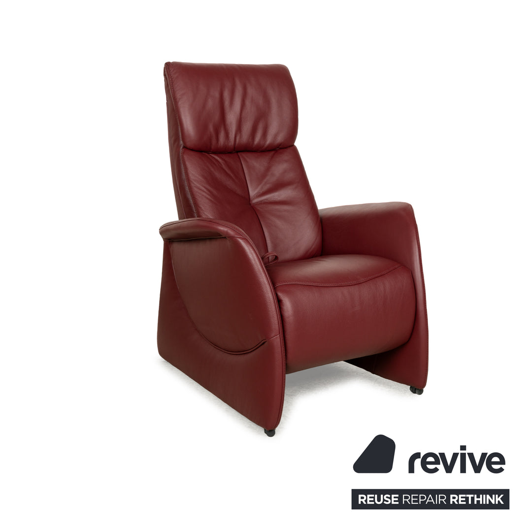 Himolla Cumuly leather armchair red manual function relaxation function