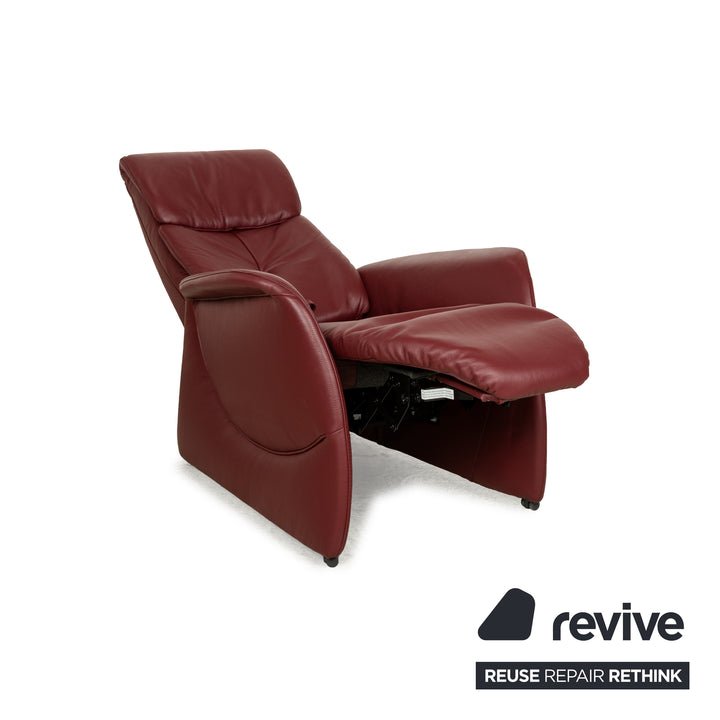 Himolla Cumuly leather armchair red manual function relaxation function