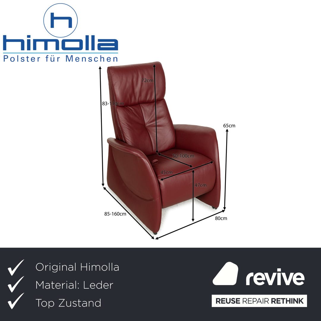 Himolla Cumuly leather armchair red manual function relaxation function