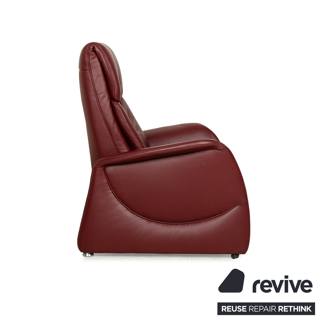 Himolla Cumuly leather armchair red manual function relaxation function