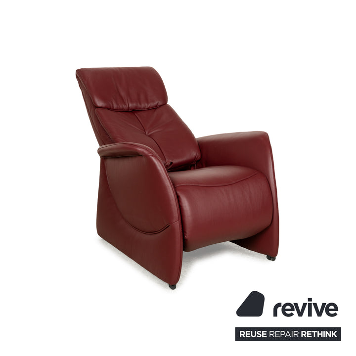 Himolla Cumuly leather armchair red manual function relaxation function