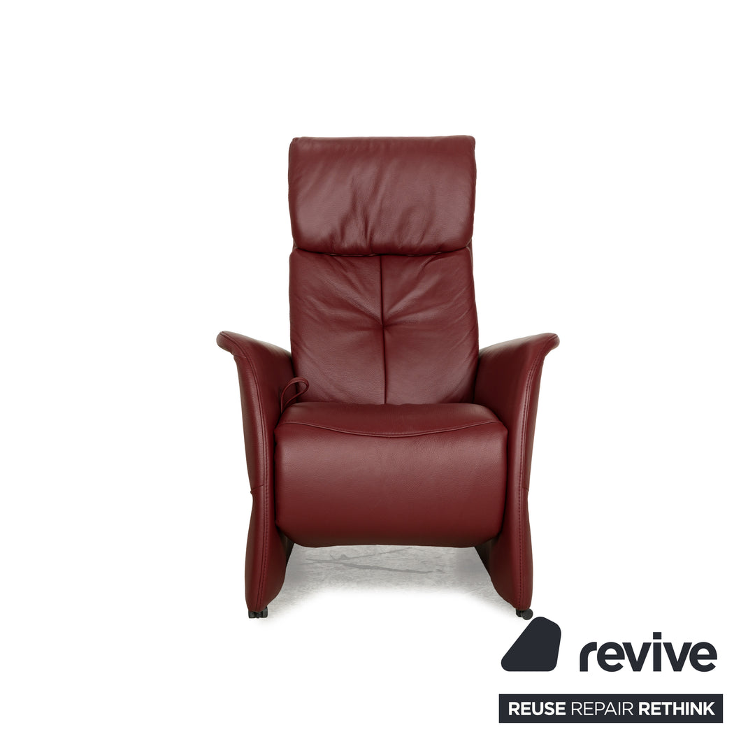 Himolla Cumuly leather armchair red manual function relaxation function