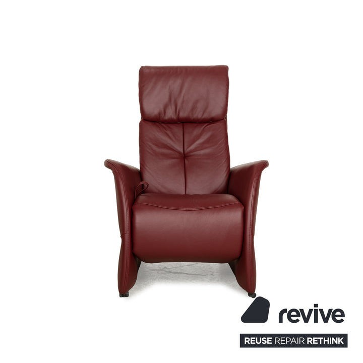 Himolla Cumuly leather armchair red manual function relaxation function