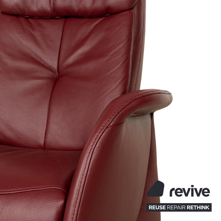 Himolla Cumuly leather armchair red manual function relaxation function