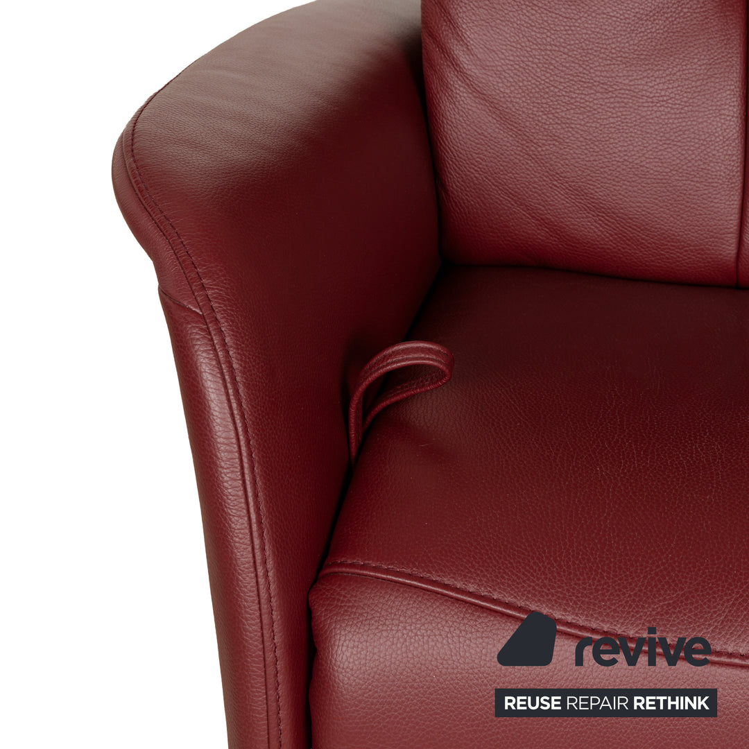Himolla Cumuly leather armchair red manual function relaxation function