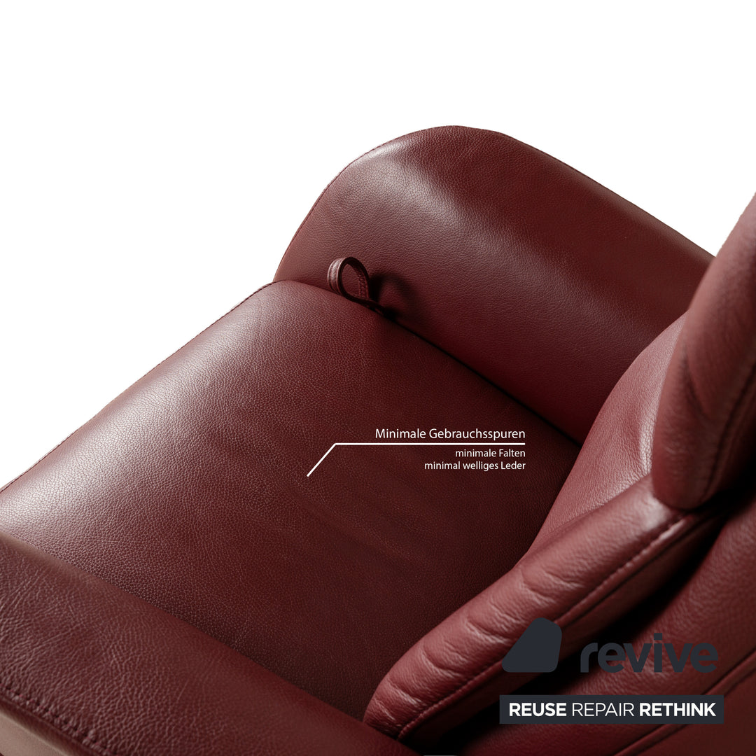 Himolla Cumuly leather armchair red manual function relaxation function