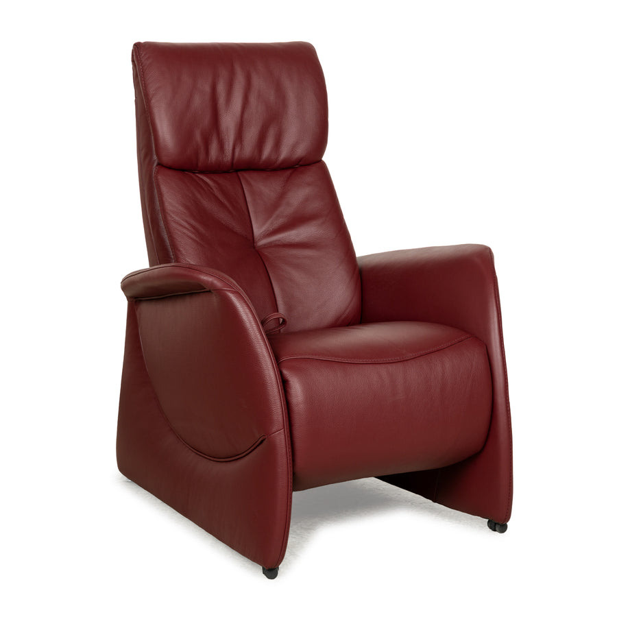 Himolla Cumuly leather armchair red manual function relaxation function