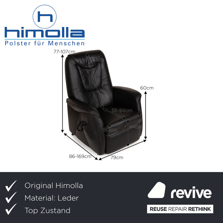 Himolla Cumuly Leather Armchair Black electric function