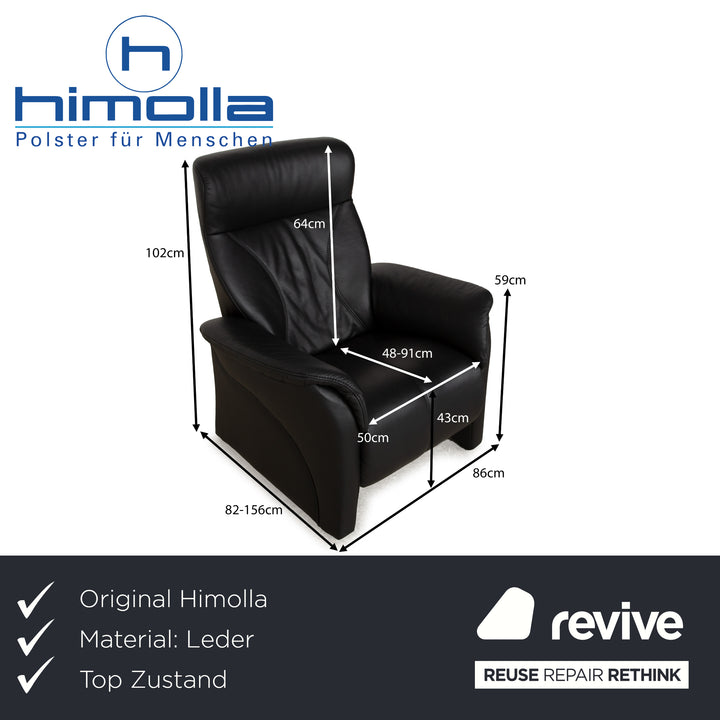 Himolla Cumuly Leather Armchair Black manual function