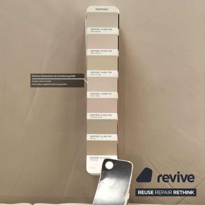 Ensemble de canapés en cuir Himolla Cumuly beige gris clair trois places deux places