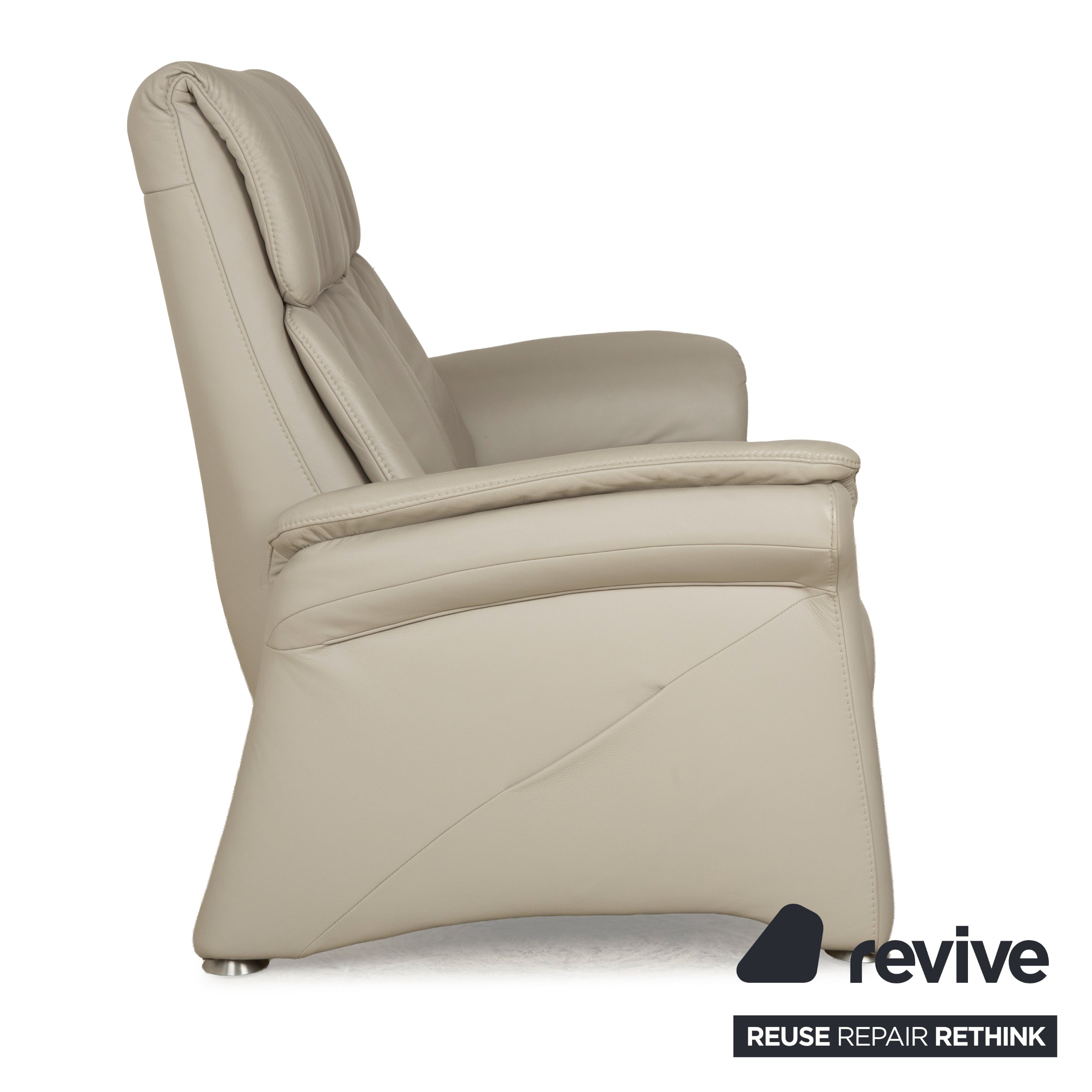 Himolla Cumuly Leather Sofa Set Beige Light Grey Three-Seater Two-Seater Couch