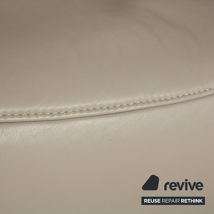 Ensemble de canapés en cuir Himolla Cumuly beige gris clair trois places deux places