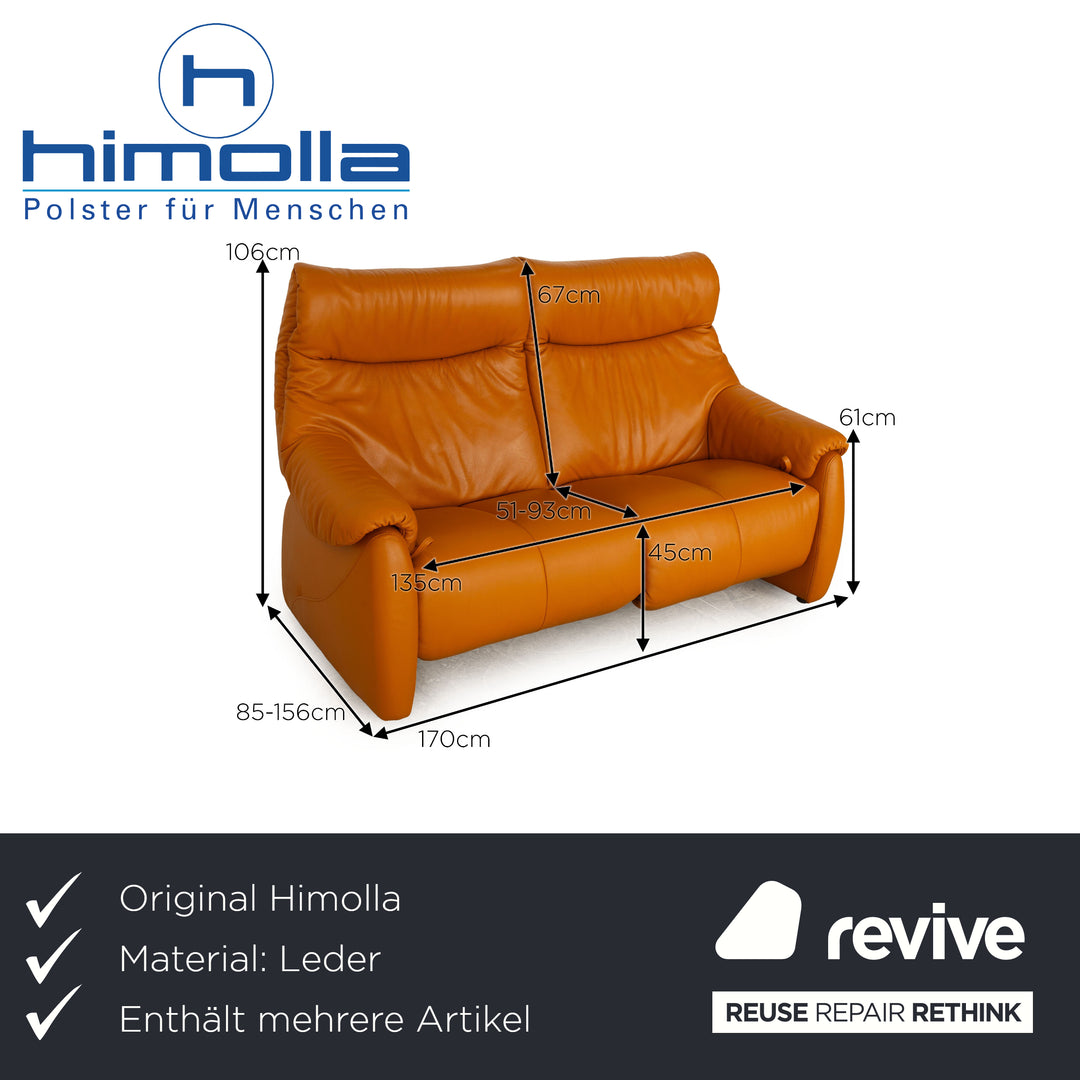 Himolla Cumuly Leder Sofa Garnitur Gelb Gold Zweisitzer Sessel manuelle Funktion Sofa Couch