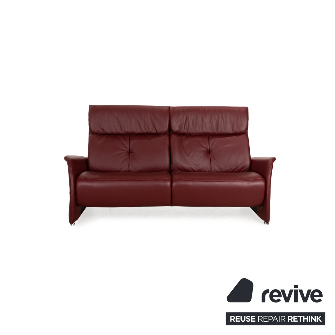 Himolla Cumuly Leder Sofa Garnitur Rot Dreisitzer 2x Sessel Couch