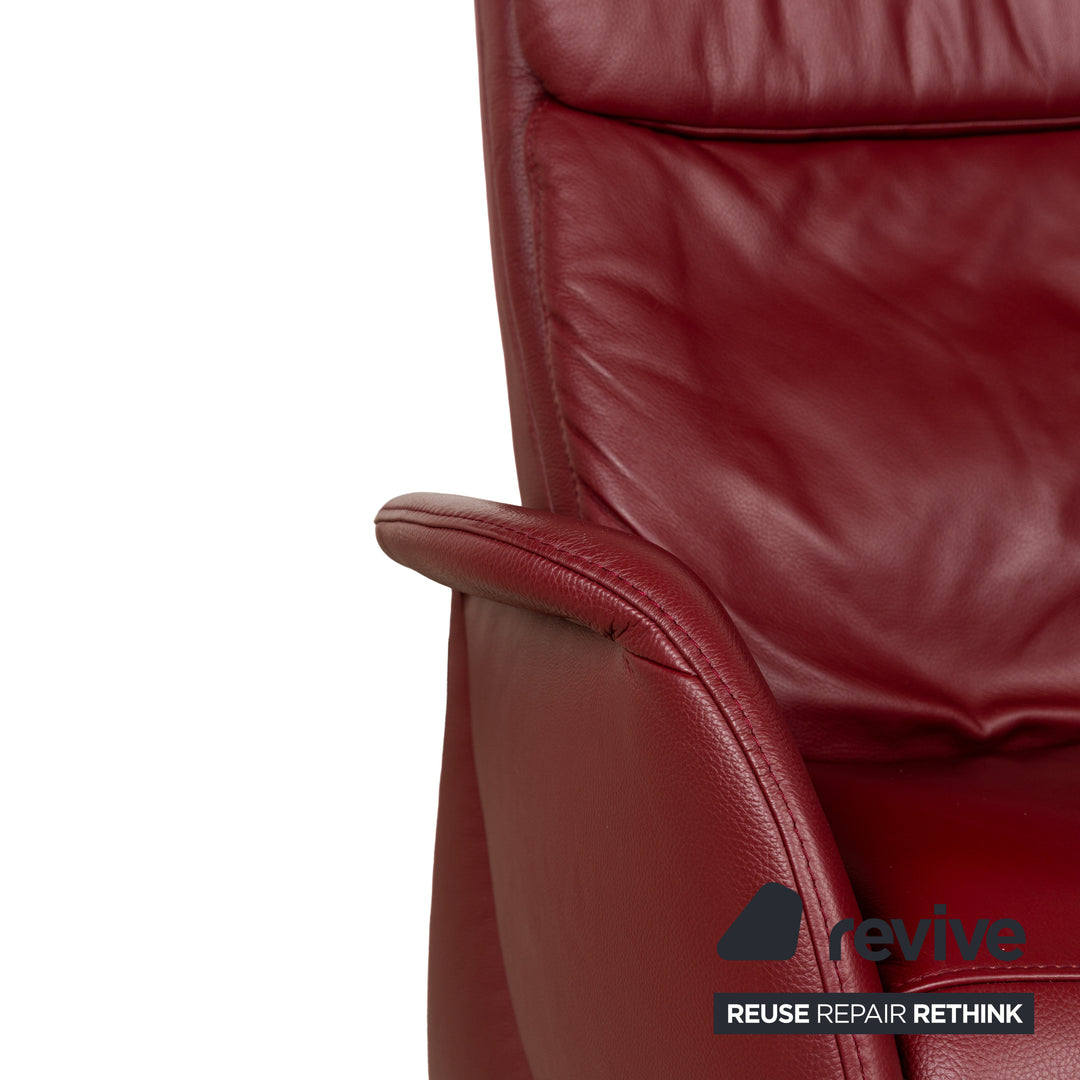 Himolla Cumuly Leder Sofa Garnitur Rot Dunkelrot Dreisitzer Couch