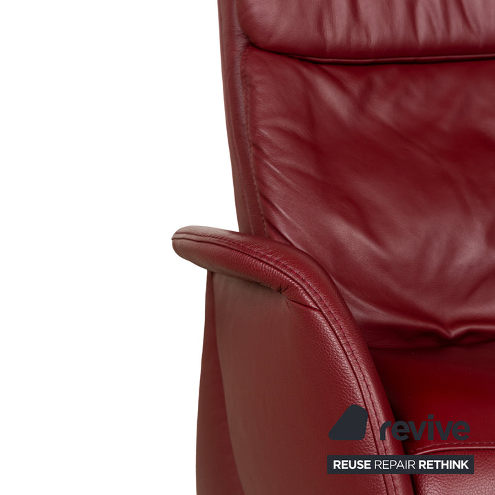 Himolla Cumuly Leder Sofa Garnitur Rot Dunkelrot Dreisitzer Couch
