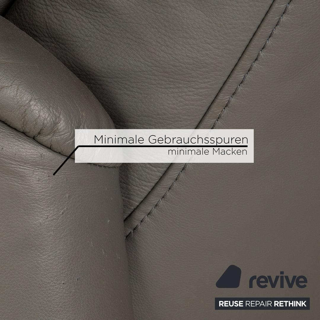 Canapé en cuir Himolla Cumuly gris canapé trois places