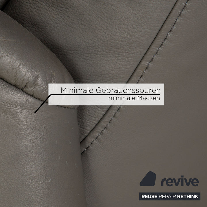 Canapé en cuir Himolla Cumuly gris canapé trois places