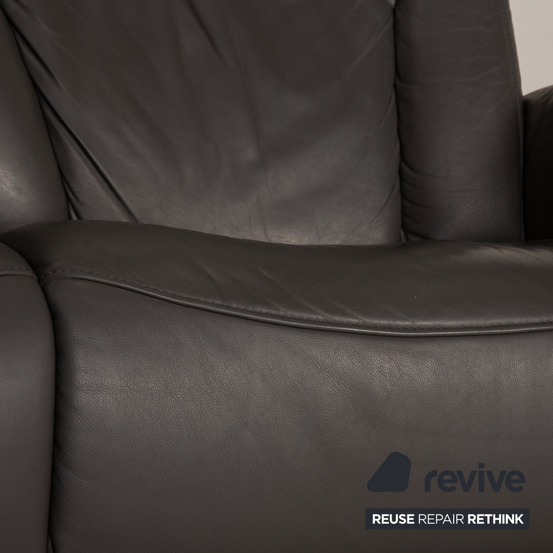 Canapé en cuir Himolla Cumuly gris canapé trois places