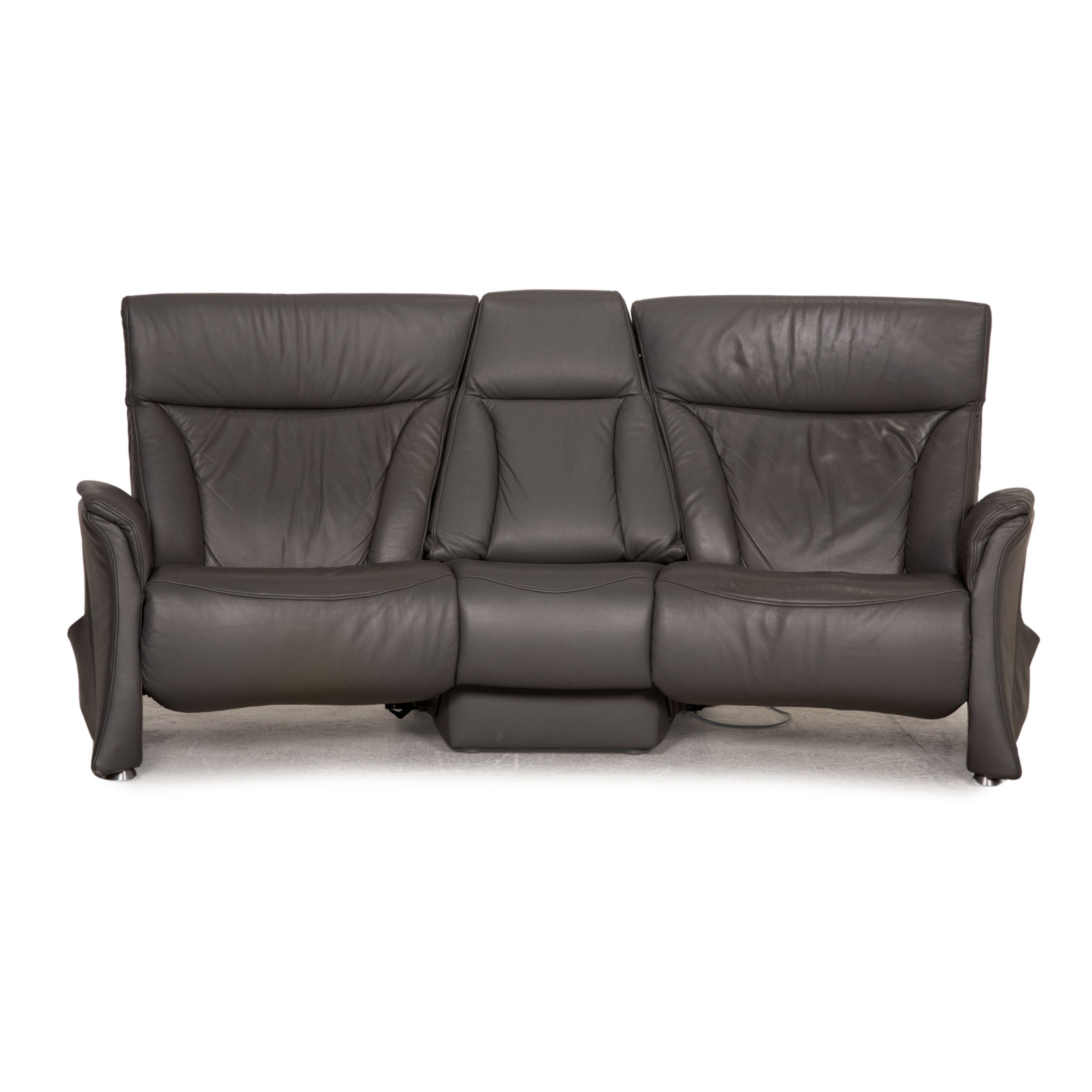 Himolla Cumuly Leather Sofa Gray Three Seater Couch