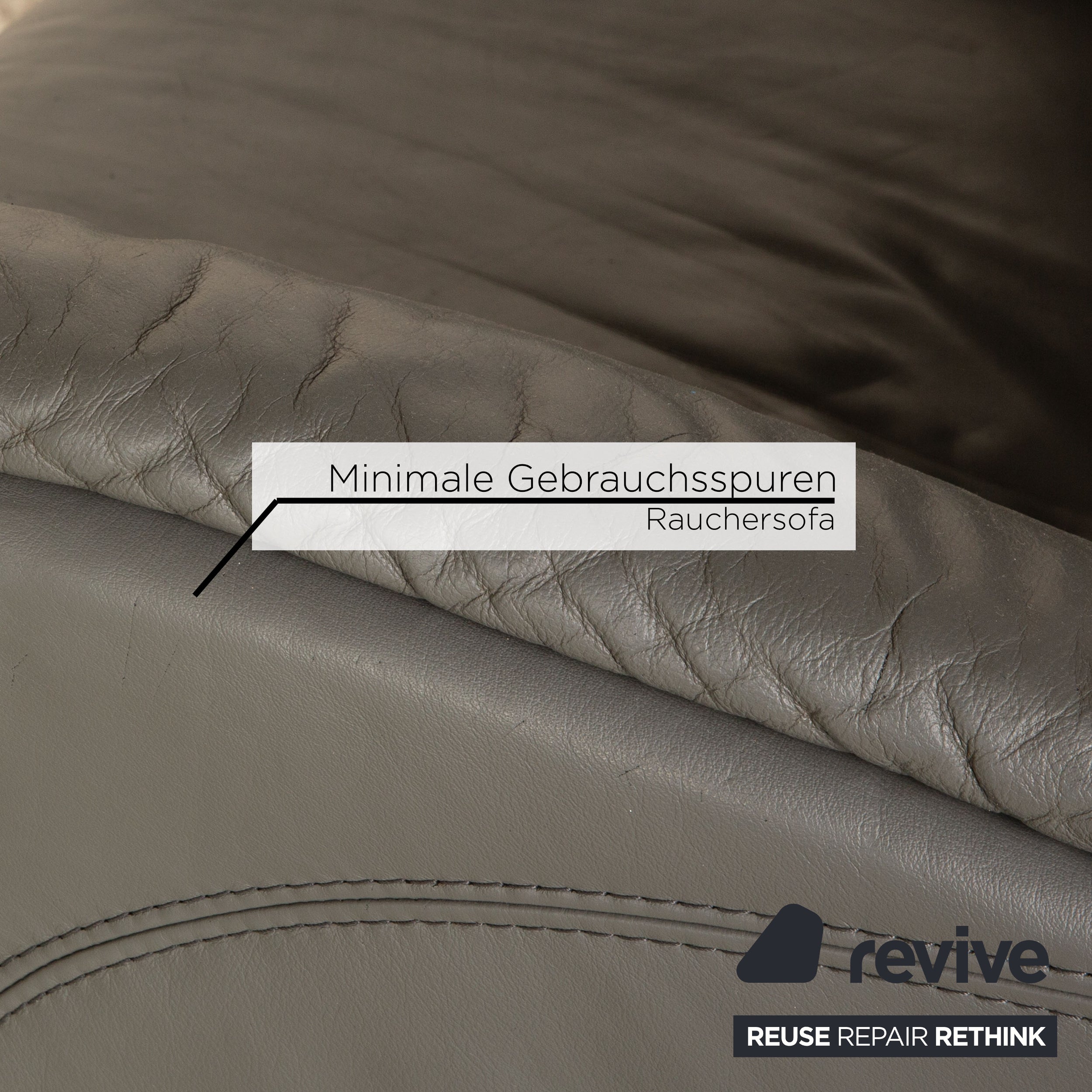 Himolla Cumuly Leather Sofa Gray Three Seater Couch