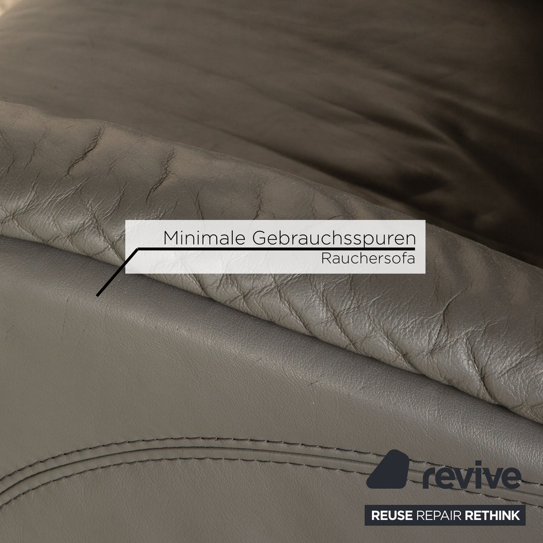 Canapé en cuir Himolla Cumuly gris canapé trois places