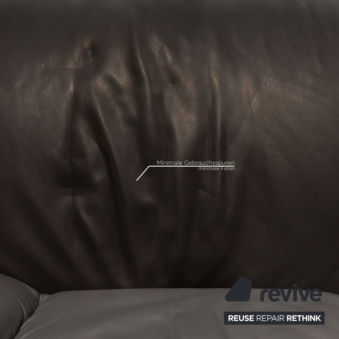 Canapé en cuir Himolla Cumuly gris canapé trois places