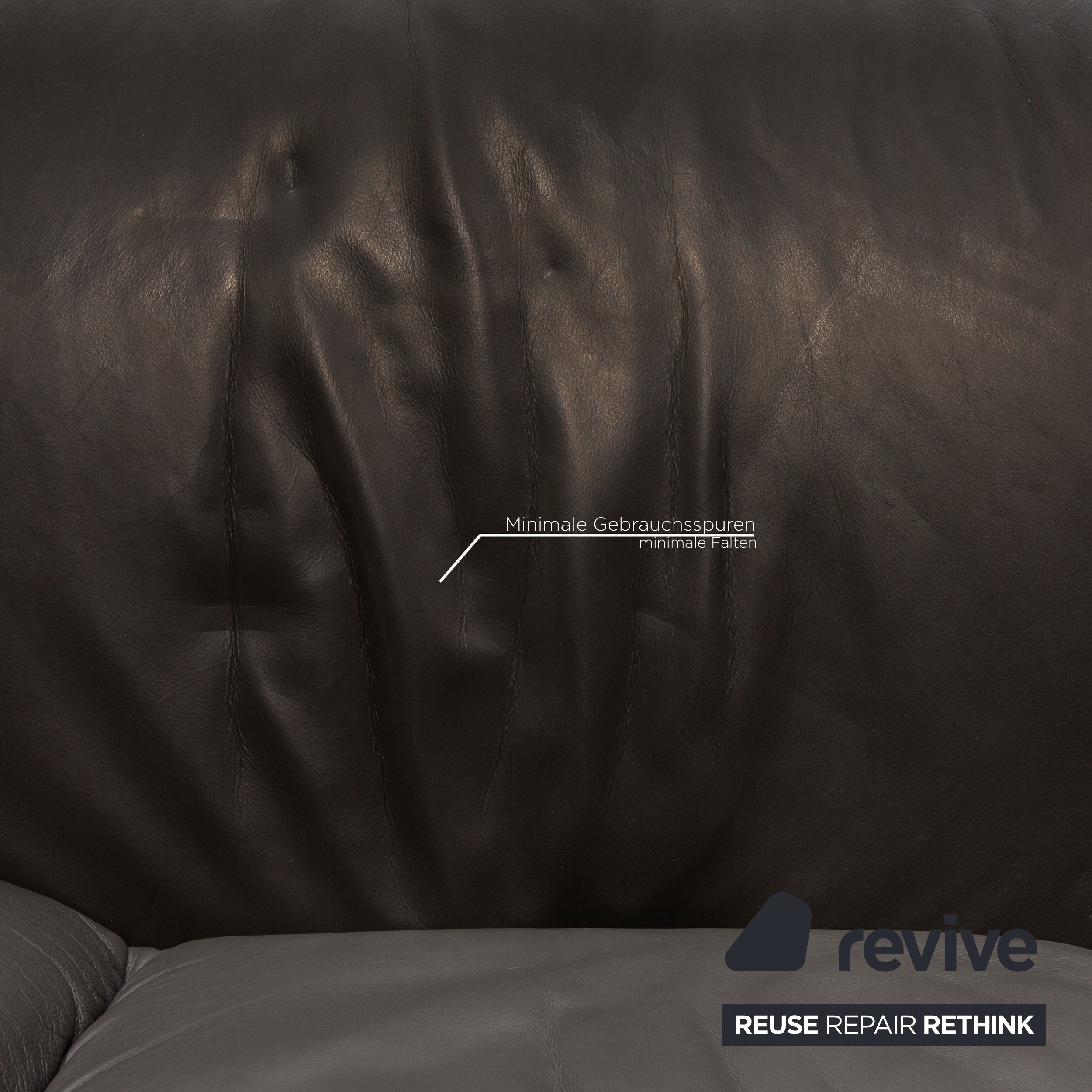 Himolla Cumuly Leder Sofa Grau Dreisitzer Couch