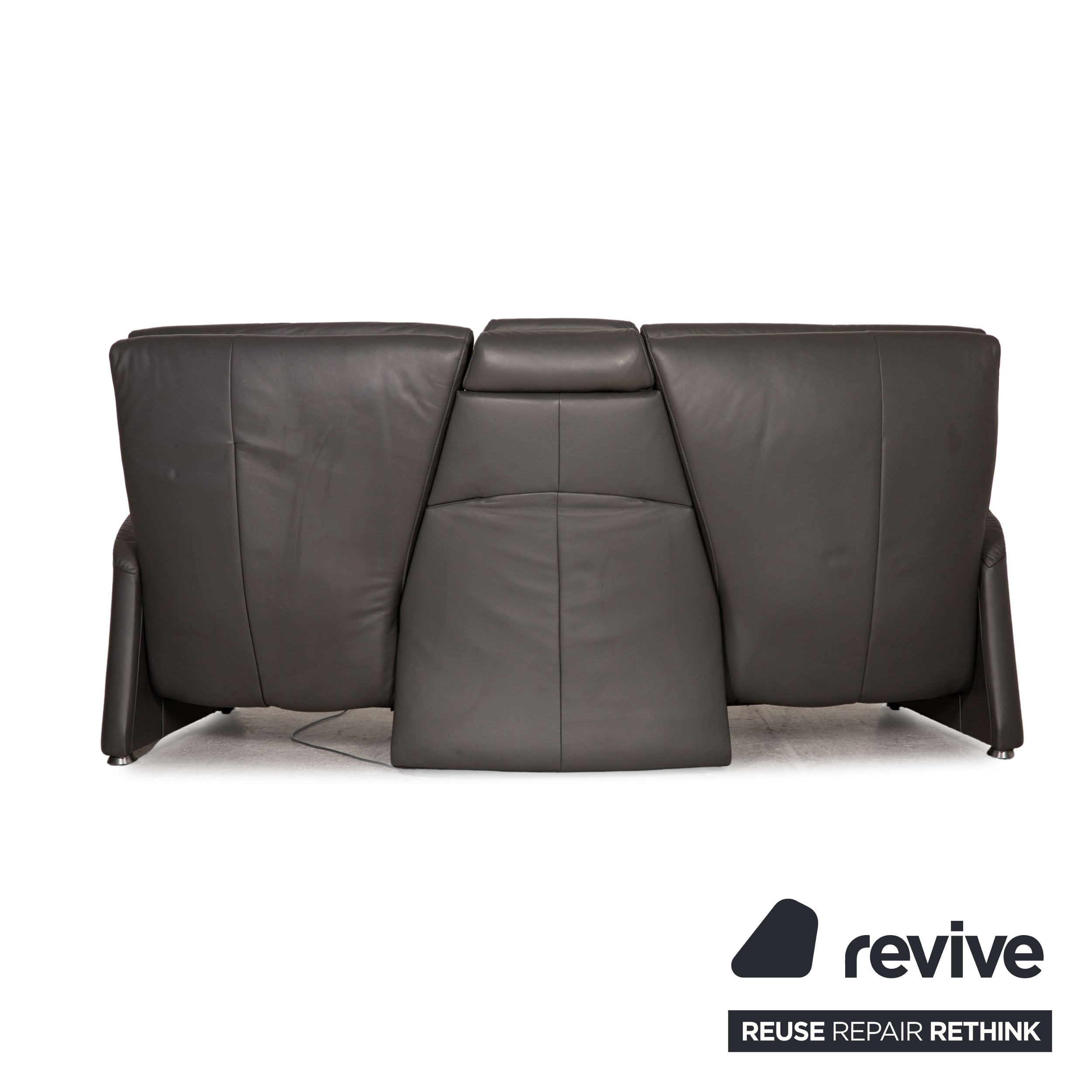 Himolla Cumuly Leder Sofa Grau Dreisitzer Couch